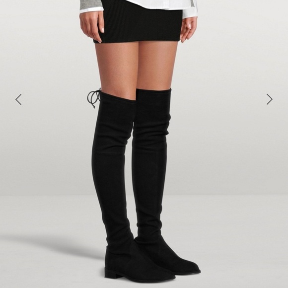 Stuart Weitzman black suede Lowland over-the-knee flat boots - size 7 - Picture 6 of 16